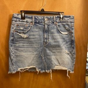 AE Curvy High Rise Denim Mini Skirt sz 12
